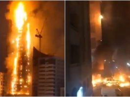 Skyscraper Catches Fire in UAE