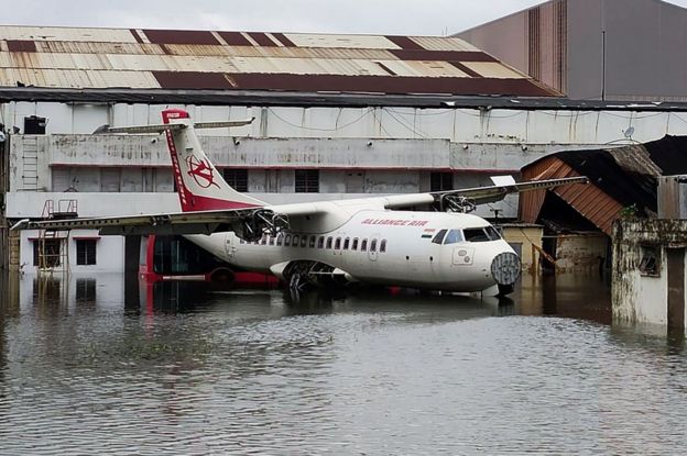 Parts of Kolkata airport are submerged after the storm